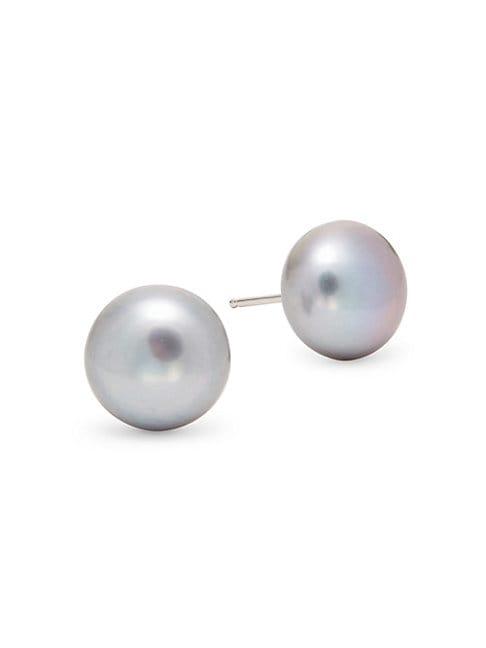 Tara Pearls Sterling Silver & 12-13mm Dyed Round Freshwater Pearl Stud Earrings