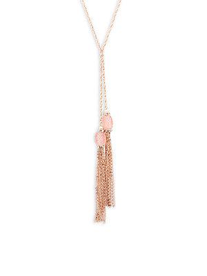 Carol Dauplaise Crystal-studded Tassel Y-necklace