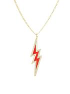Chloe & Madison 14k Goldplated Sterling Silver & Crystal Lightning Bolt Pendant Necklace