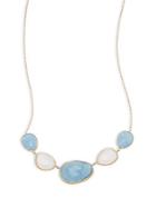Saks Fifth Avenue Blue & Rose Quartz 14k Gold Necklace