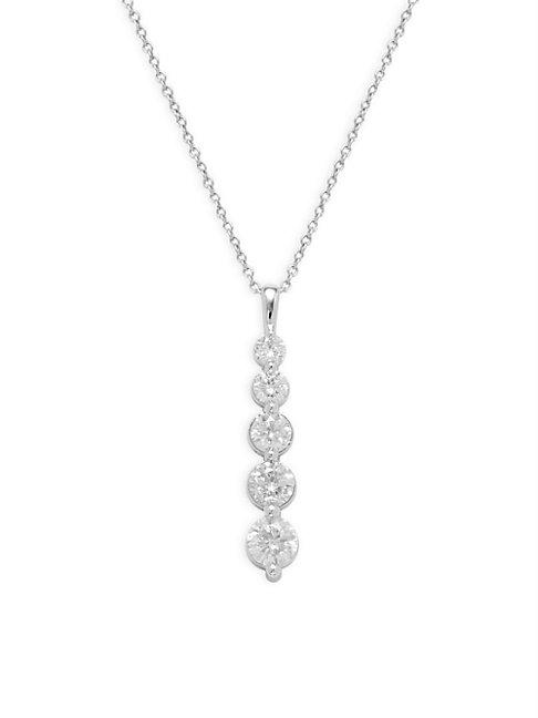 Saks Fifth Avenue 14k White Gold & Diamond Linear Pendant Necklace