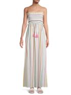 Pilyq Stephanie Strapless Multicolor Stripe Maxi Dress