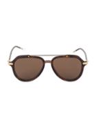 Dolce & Gabbana Havana 55mm Aviator Sunglasses