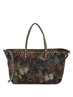 Valentino Studded Butterfly-print Tote