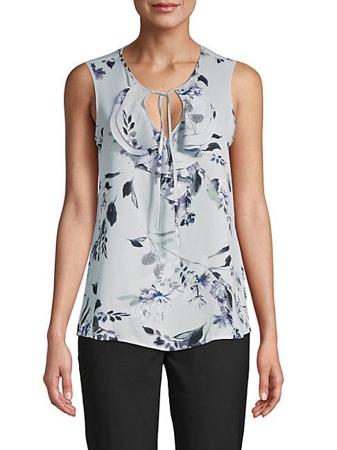 Karl Lagerfeld Paris Floral-print Sleeveless Top