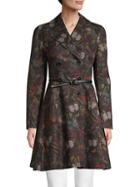 Valentino Butterfly-print Wool Blend Double-breasted Coat