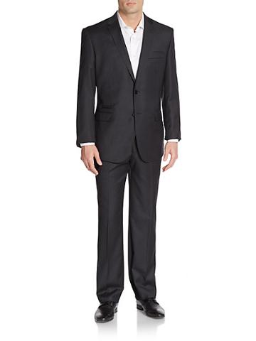 English Laundry Modern-fit Solid Wool Suit