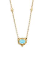 Judith Ripka La Petite Turquoise Doublet & 18k Yellow Gold Pendant Necklace