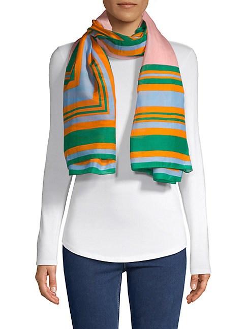 Diane Von Furstenberg Stripe Cotton & Silk Scarf