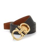 Salvatore Ferragamo Logo Buckle Leather Belt