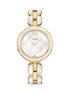 Fendi My Way Goldtone Stainless Steel & Mother-of-pearl Bracelet Watch