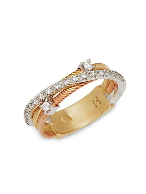 Marco Bicego 18k Tri-tone Gold & Diamond Ring