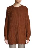 Moon River Distressed Rib-knit Sweater