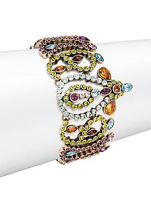 Heidi Daus Fanciful Splendor Swarovski Crystal Bracelet/goldtone