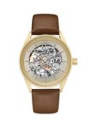 Kenneth Cole New York Automatic Stainless Steel & Leather-strap Watch