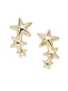 Saks Fifth Avenue 14k Yellow Gold Triple Star Climber Earrings