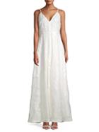 Calvin Klein Embroidered Lace A-line Gown