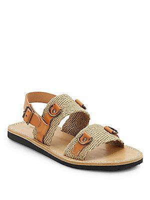Isabel Marant Etoile Leather & Burlap Sandals