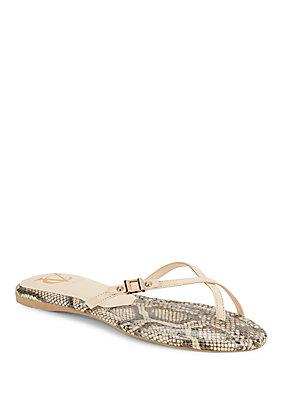 Vince Camuto Fauna Leather Thong Sandals