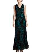 Theia Floral-embossed Gown