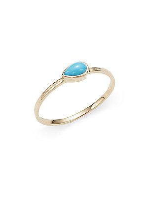 Anzie Classique Turquoise & 14k Yellow Gold Ring