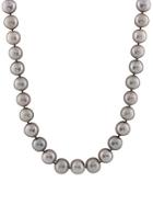 Masako 11-12mm Grey Pearl And 14k White Gold Necklace