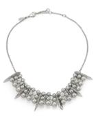 Alexis Bittar Miss Havisham Pav&eacute; Crystal Spear & Faux Pearl Articulating Bib Necklace