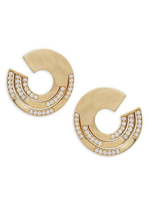 Ippolita Senso 18k Yellow Gold Diamond Disc Hoop Earrings