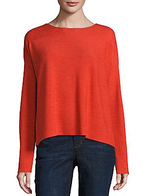 Eileen Fisher Merino Wool Long Sleeve Pullover
