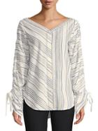 Robert Rodriguez Striped Ruched-sleeve Shirt