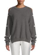 Helmut Lang Cold-shoulder Button-sleeve Sweater