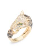 Effy 14k Yellow Gold & Diamond Panther Ring