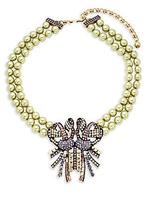 Heidi Daus Faux-pearl Beaded Bow Necklace
