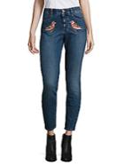 Peserico Embroidered High-waist Skinny Jeans