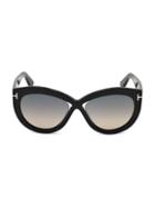 Tom Ford 56mm Diane Gradient Butterfly Sunglasses