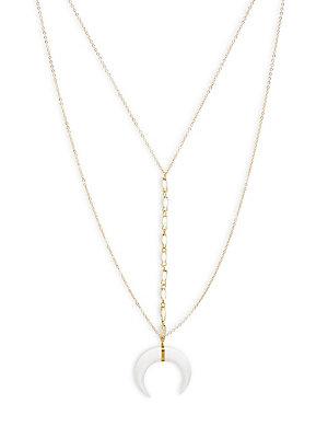 Pannee White Horn Layered Pendant Necklace