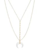 Pannee White Horn Layered Pendant Necklace