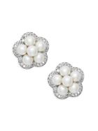 Adriana Orsini Crystal & Faux Pearl Mini Floral Stud Earrings