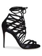 Dolce & Gabbana Lace-up Ankle Wrap Suede Stiletto Sandals