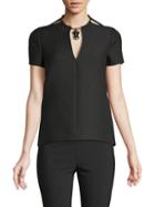 Valentino Split Neck Cut-out Top