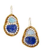 Eva Hanusova Blue Crystal Lapis & Opal Drop Earrings