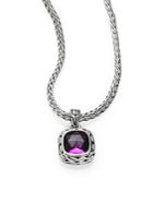 John Hardy Amethyst & Sterling Silver Braided Pendant Necklace