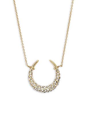 Alexis Bittar Crystal Horseshoe Pendant Necklace