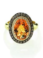 Le Vian Cinnamon Citrine And Chocolate Diamond Ring In 14 Kt. Yellow Gold