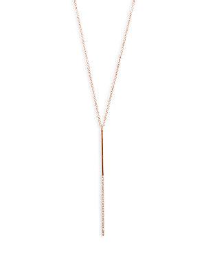 Ef Collection Diamond & 14k Rose Gold Magic Wand Necklace