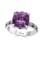 Effy Amethyst And 0.925 Sterling Silver Cutout Shank Ring