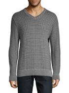 Hugo Boss Kwed Check & Rib-knit Sweater