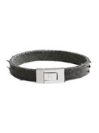 Tateossian Stainless Steel & Leather Distressed Bracelet