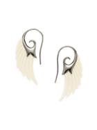 Noor Fares Sterling Silver & Fossiled Mammoth Horn Wing Earrings
