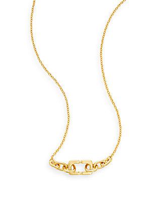 Diane Von Furstenberg Metal Chain Links Frontal Necklace